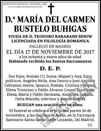 María del Carmen Bustelo Buhigas